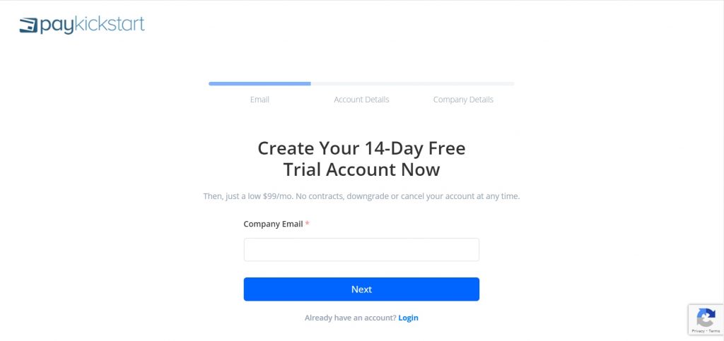 Paykickstart Login Process
