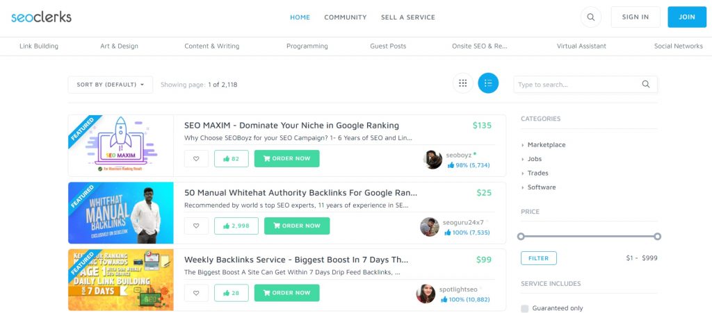 SEOClerks overview