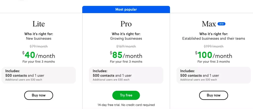 keap pricing