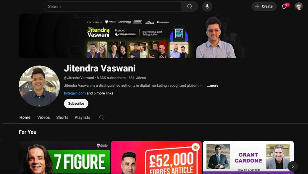 Jitendra Vaswani Youtube Channel