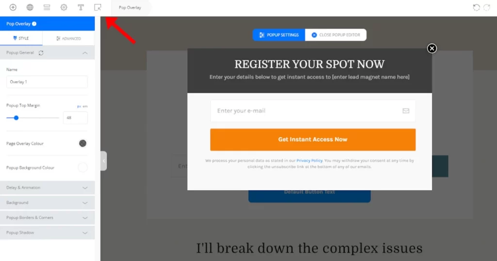 OptimizePress Popup-Overlays