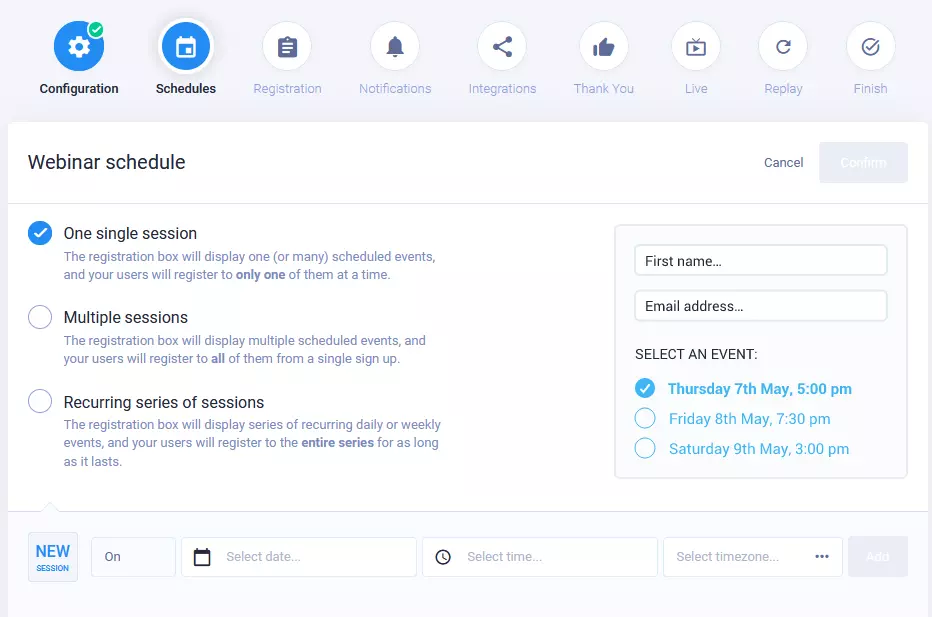 WebinarJam Scheduling