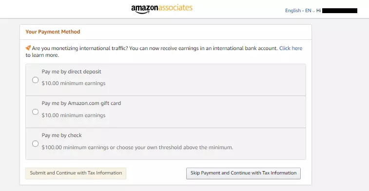 Choose a payment method