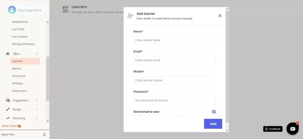 Graphy-Adding-Learner-Manually