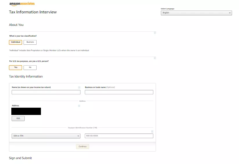 Fill the Tax information