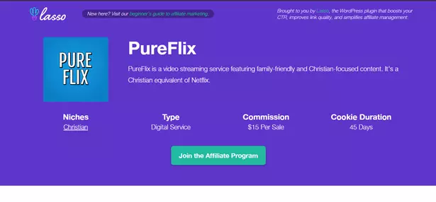 PureFlix- Best Christian Affiliate Programs