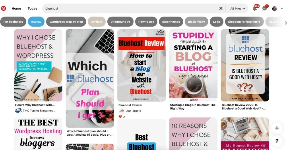 Bluehost Best Affiliate Programs for Pinterest 