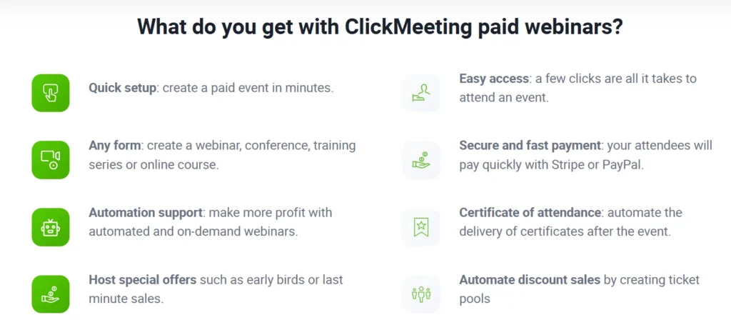 Clickmeeting Paid webinars 