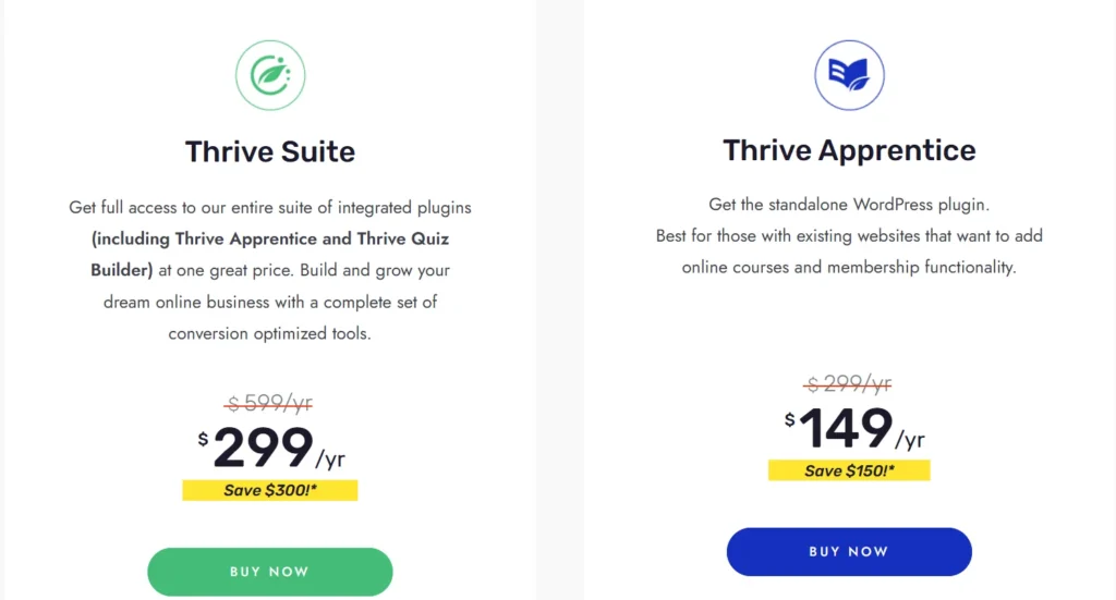 Thrive Apprentice Pricing Plans 