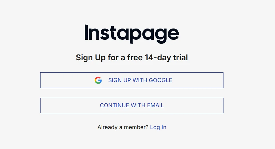 Instapage Signup 