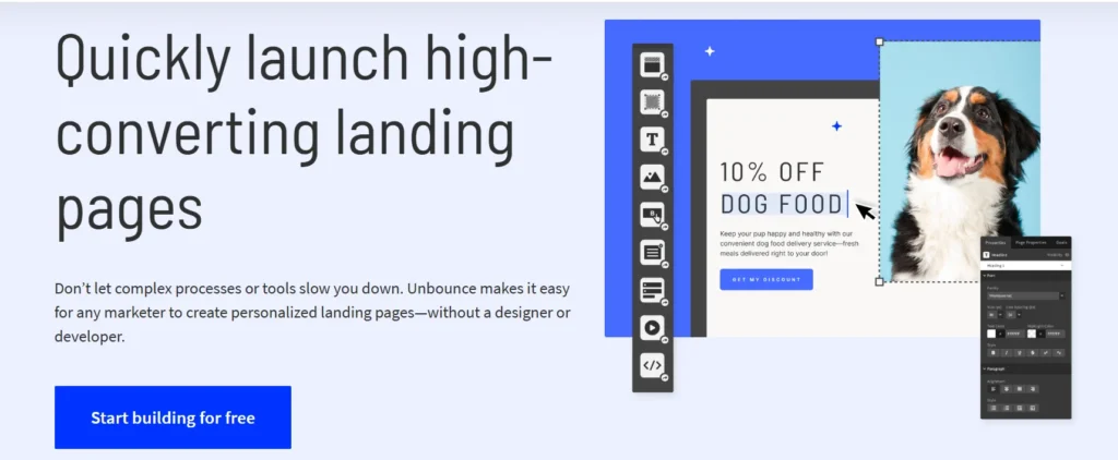 Unbounce landing page 