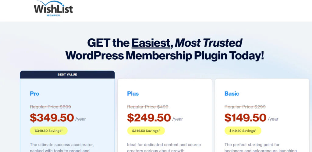 Wishlist Member Pricing 
