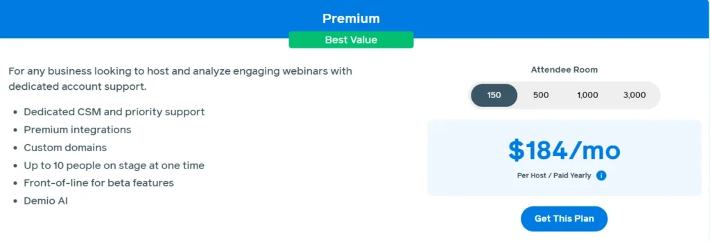 Demio Premium Plan 