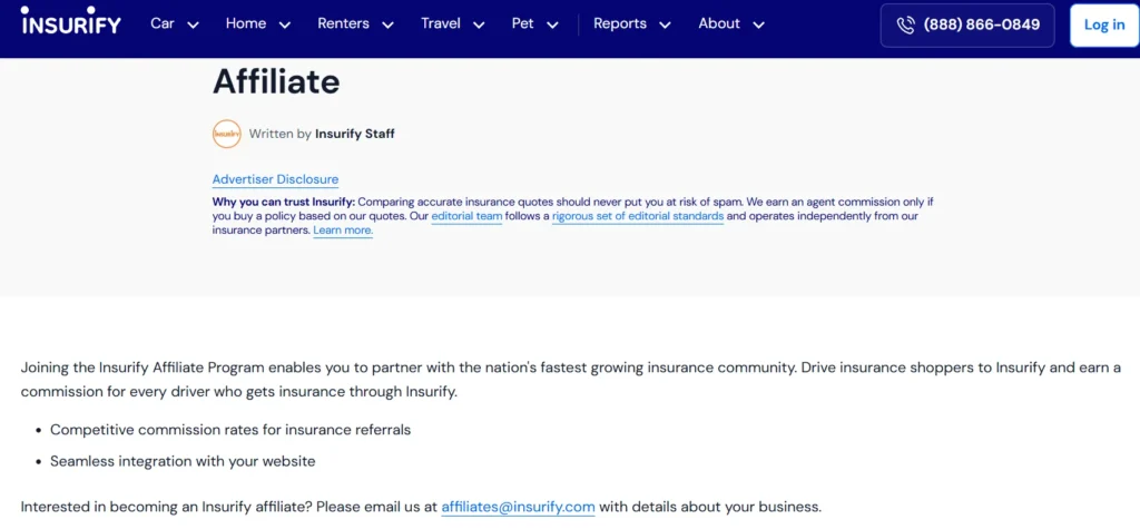 Insurify Affiliate Program  