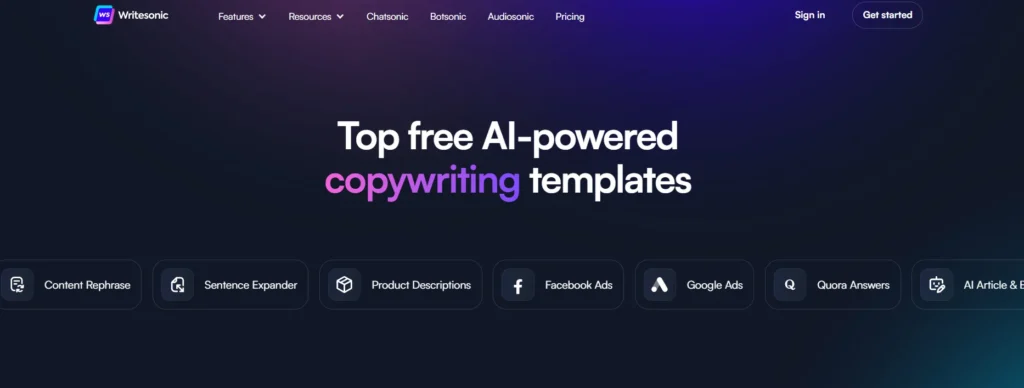 Writesonic templates 