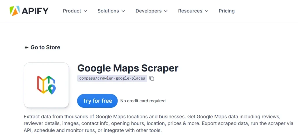 Apify Google Maps Scraper