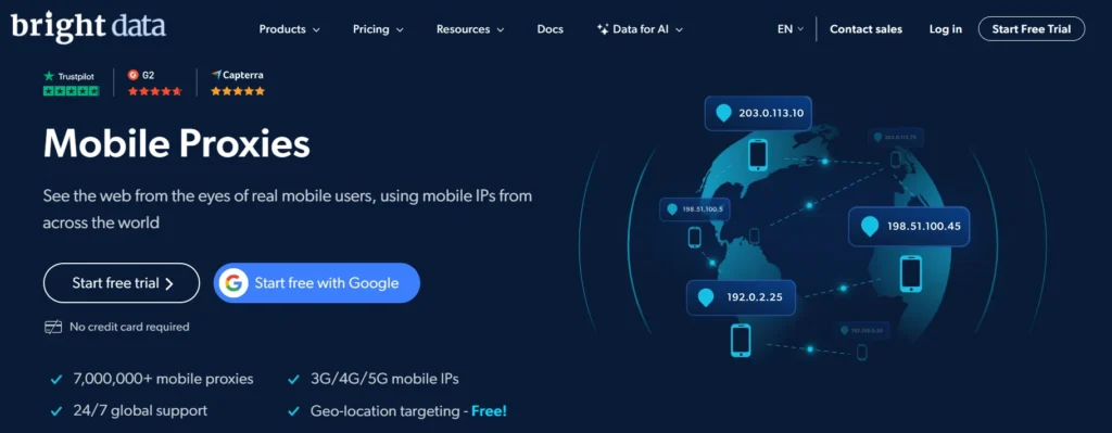 Bright Data Mobile proxies