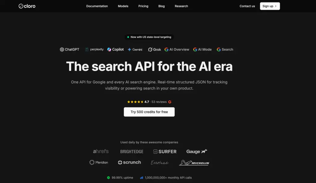 Cloro- Best for Tracking Google Search and AI Answers