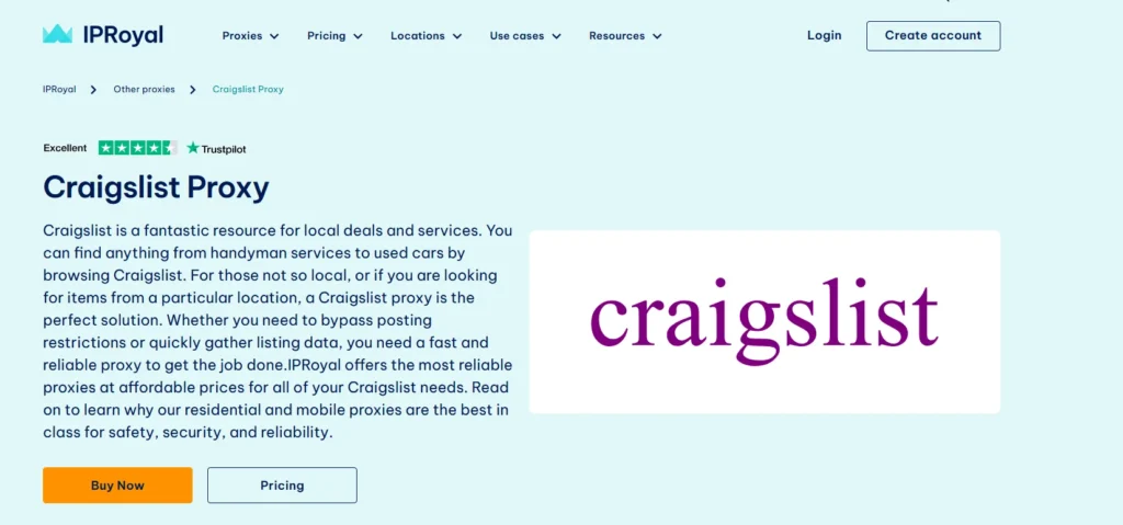 Iproyal craigslist proxy provider 