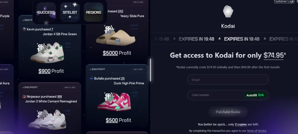 Kodai AIO Best Sneaker Bots 