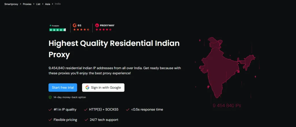Smartproxy best India Proxy Provider 