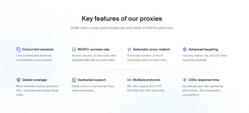 Soax key features 
