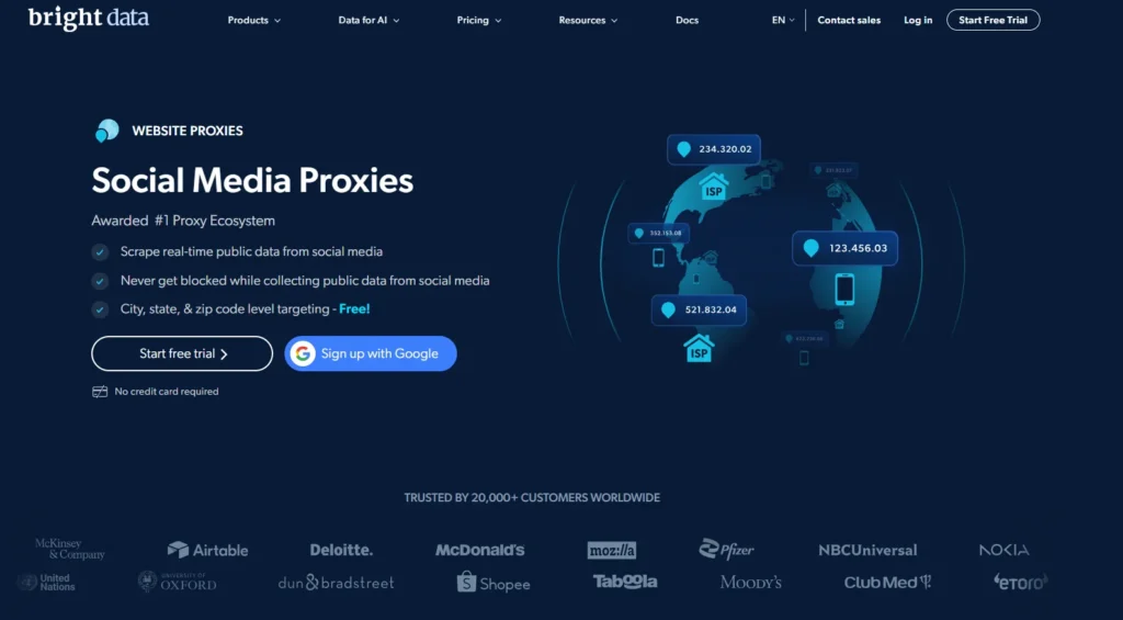 Bright Data Best Social Media Proxy