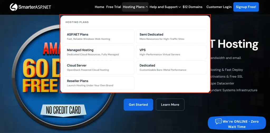 Choose The SmarterASP.NET Hosting Plans
