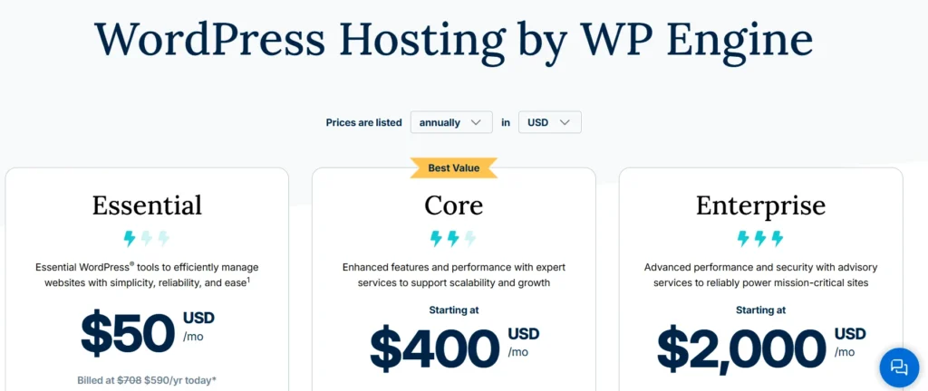 WPEngine Pricing Latest 
