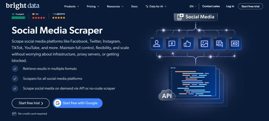 Bright Data Best Social Media Scrapers