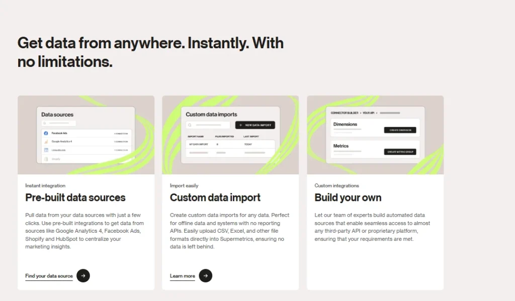 Supermetrics Features 