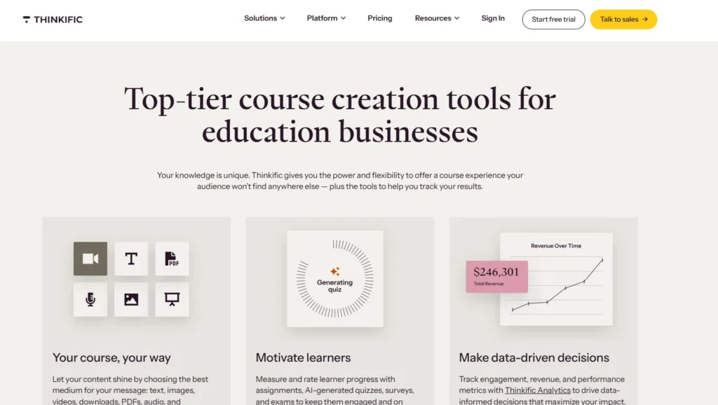 Thinkific Course Creation Tools 