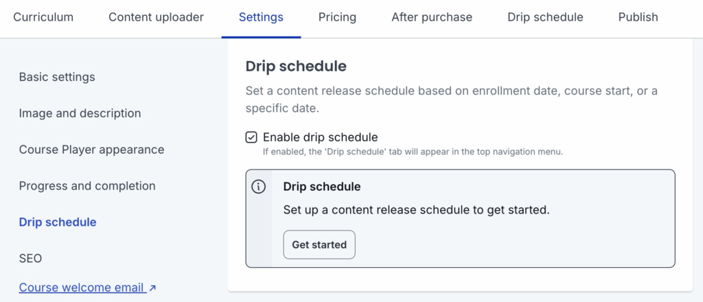 thinkific Drip Content Scheduling
