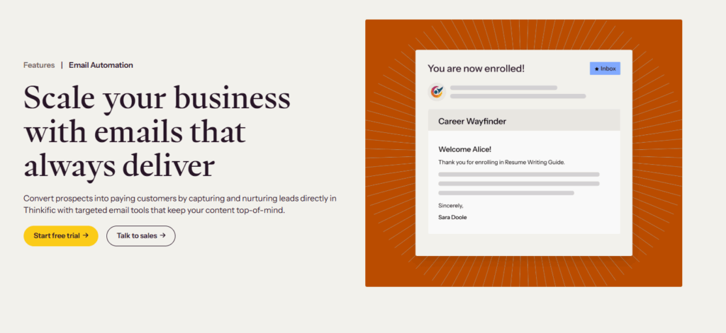 thinkific Email Features