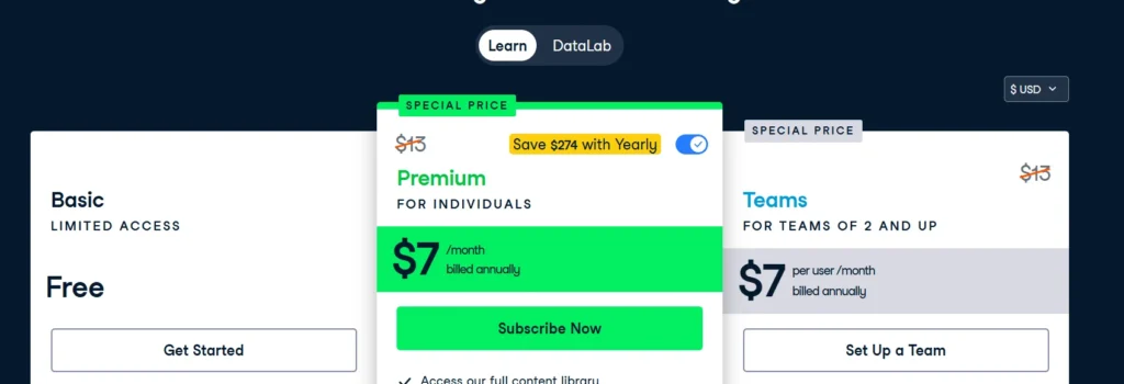 Datacamp Pricing 