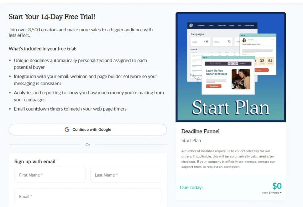 Deadline funnel free trial 