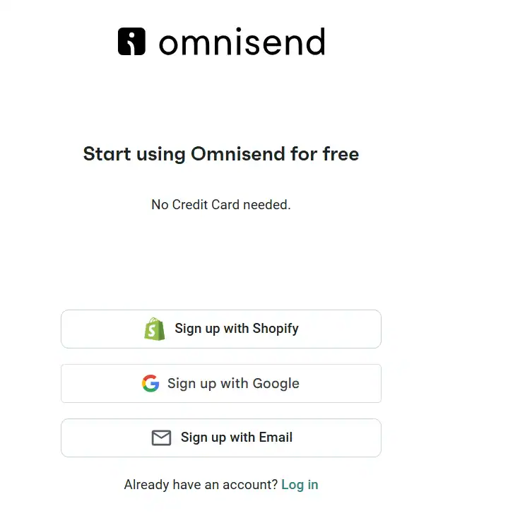 Omnisend signup 