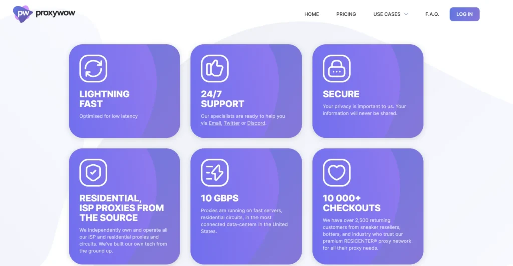 Proxywow Features