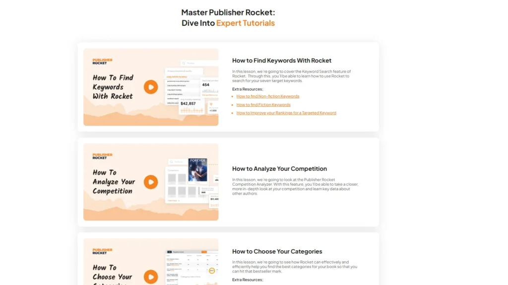 Publisher rocket tutorials 