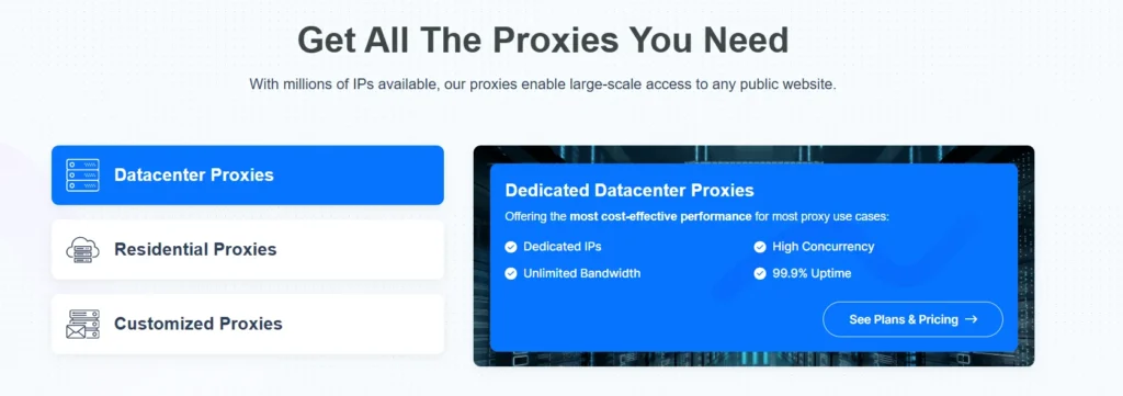 Squid Proxies offerings