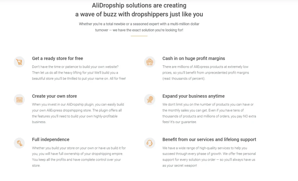 Alidropship features 