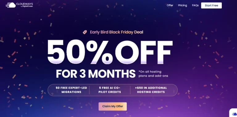 Cloudways Black Friday 2025 Deals & Discounts [50% OFF For 3 Months]