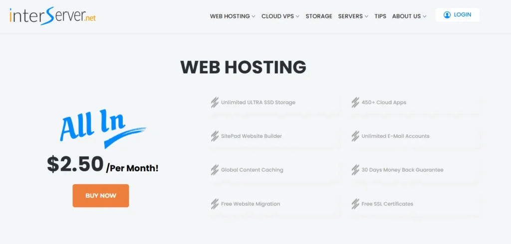 Interserver Hosting Pricing 