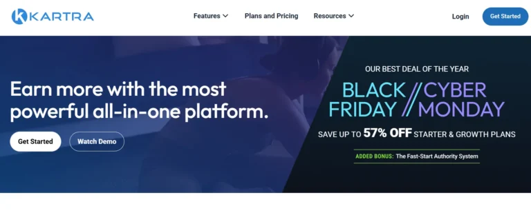 Kartra Black Friday Deals 2025:Up to 57% Off| $1 Free Trial
