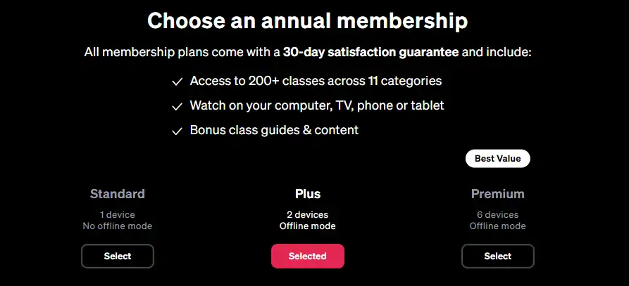 Masterclass Pricing Plans 