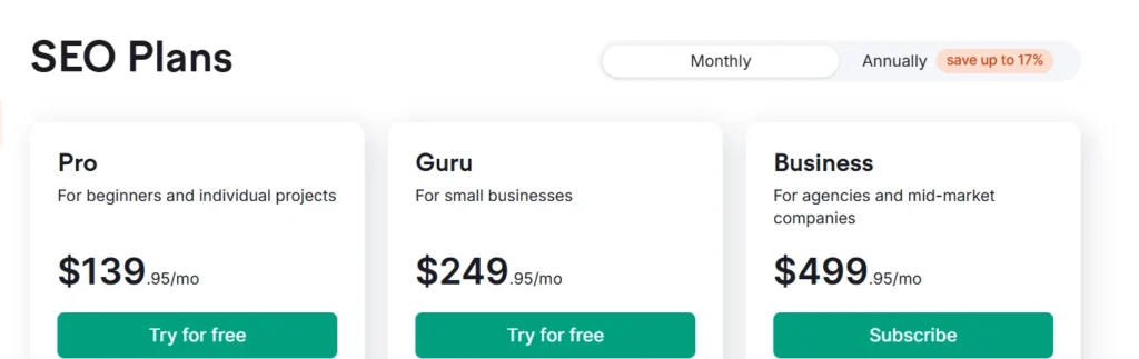 Semrush SEO Plans 