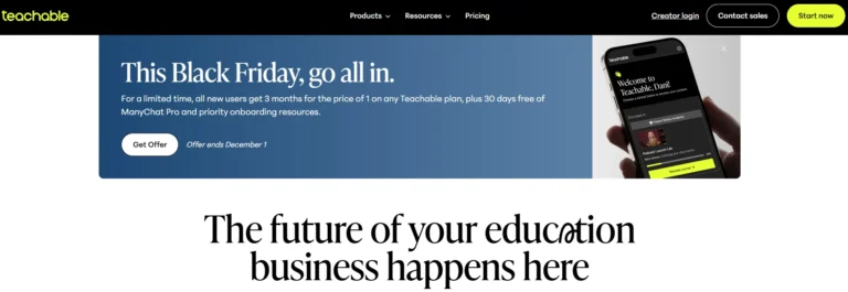 Teachable Black friday live