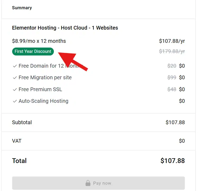 elementor pro hosting discount