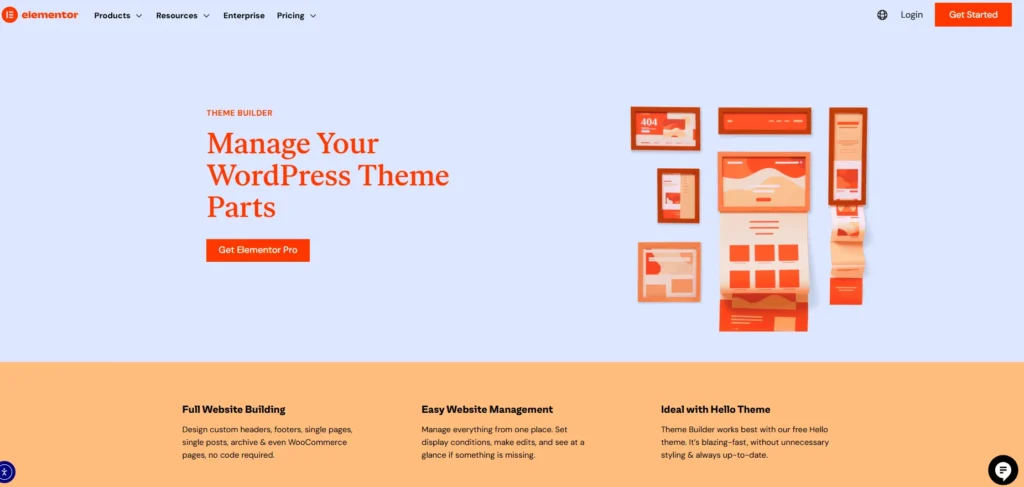 elementor theme builder