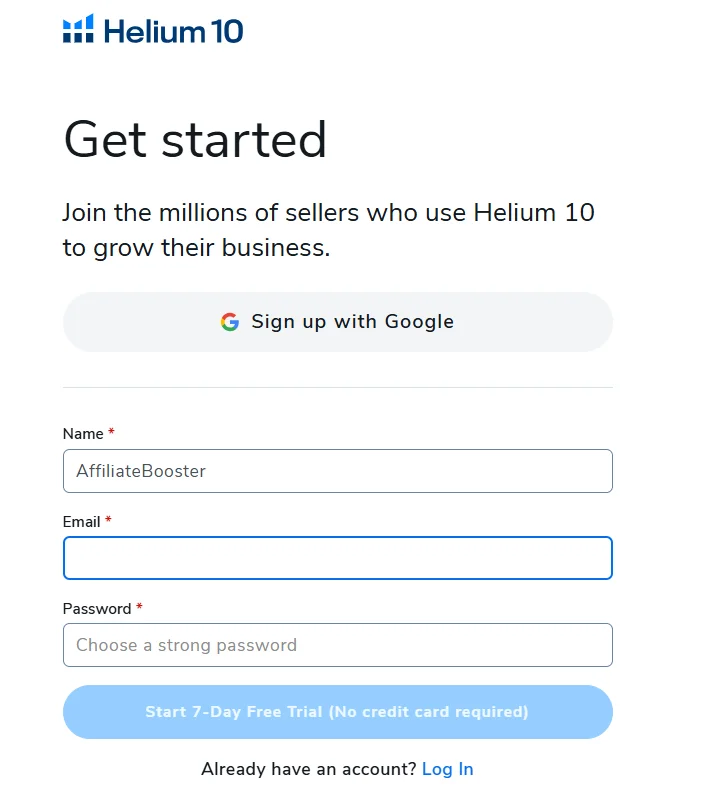 Helium 10 Free Trial logins